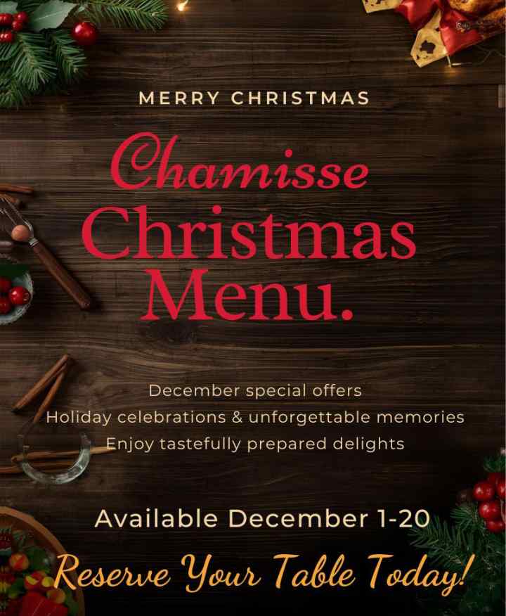 Chamisse Lebanese Restaurant Christmas Offer Menu Chamisse Lebanese Restaurant Christmas Offer Menu